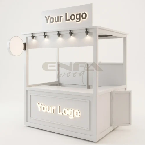 Yan Kapılı Yükseltilmiş Tabelalı Fuar Kioskü
