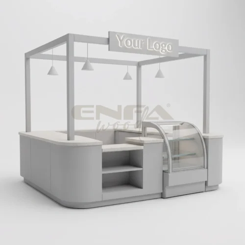 Camlı Vitrinli Sarkıt Aydınlatmalı Büyük Kiosk