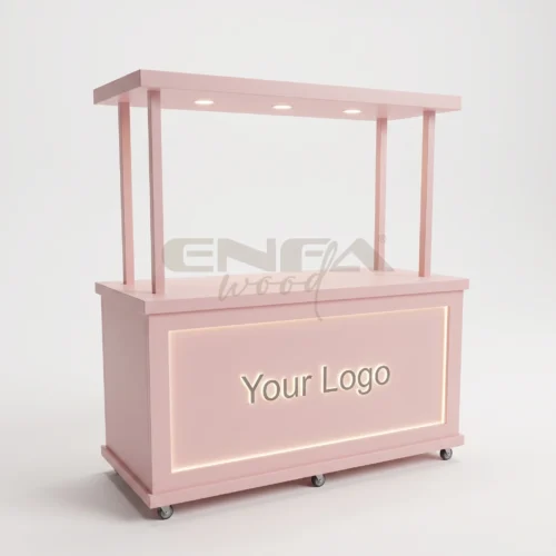 Pudra Pembe Spot Aydınlatmalı Mobil Stand