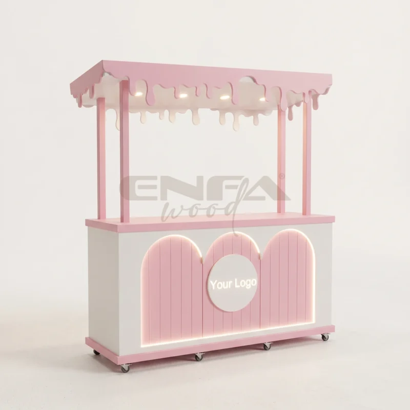 Pembe Tavanlı Tatlı ve Dondurma Arabası - ENF-223 Pembe Tavanlı Tatlı ve Dondurma Arabası