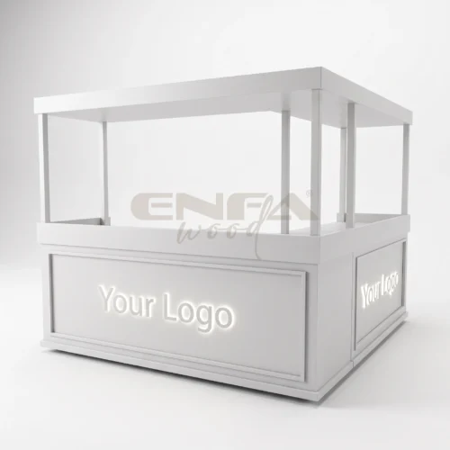 Üç Cepheli Beyaz Fuar Standı - ENF-025 Üç Cepheli Beyaz Fuar Standı
