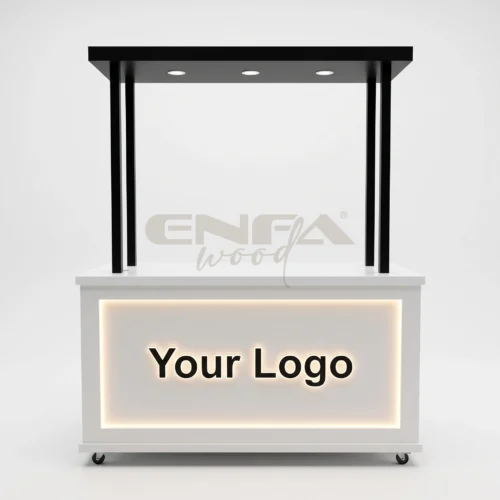 Siyah Çatılı Beyaz Kontrast Satış Standı - ENF-026 Siyah Çatılı Beyaz Kontrast Satış Standı
