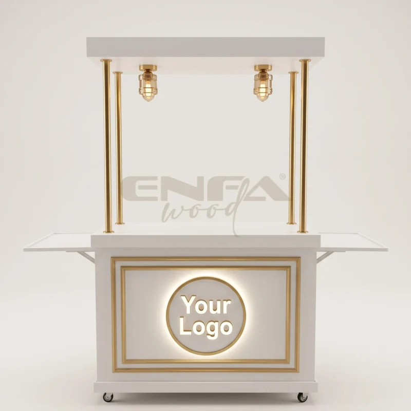 Gold Fenerli Katlanır Tezgahlı Satış Arabası – ENF-296 Gold Fenerli Katlanır Tezgahlı Satış Arabası