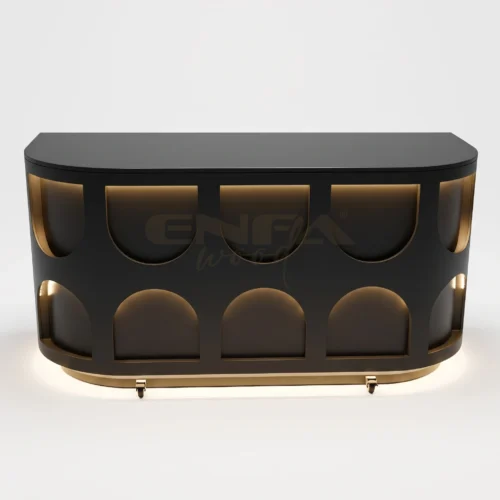 Siyah Gold Kemerli Nişli Etkinlik Bar Bankosu – ENF-310 Siyah Gold Kemerli Nişli Etkinlik Bar Bankosu