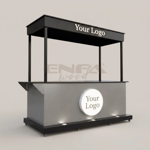 Antrasit Gri Yuvarlak Logolu Bar Standı - ENF-033 Antrasit Gri Yuvarlak Logolu Bar Standı
