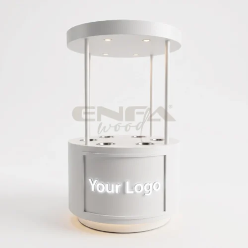 Silindirik Beyaz İçecek Standı - ENF-036 Silindirik Beyaz İçecek Standı