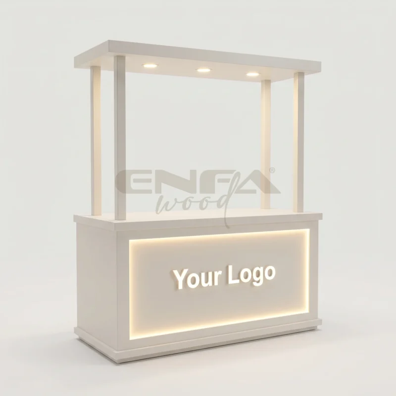 Sade Kemer Çatılı LED Logo Satış Standı
