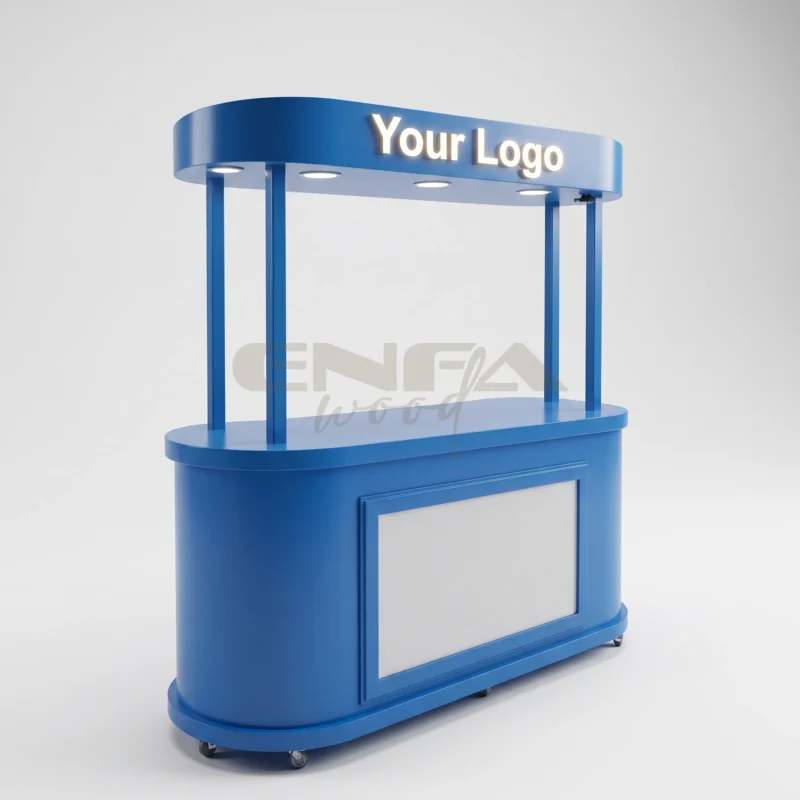 Mavi Oval Gövdeli Fiyat Panolu Satış Standı - ENF-079 Mavi Oval Gövdeli Fiyat Panolu Satış Standı