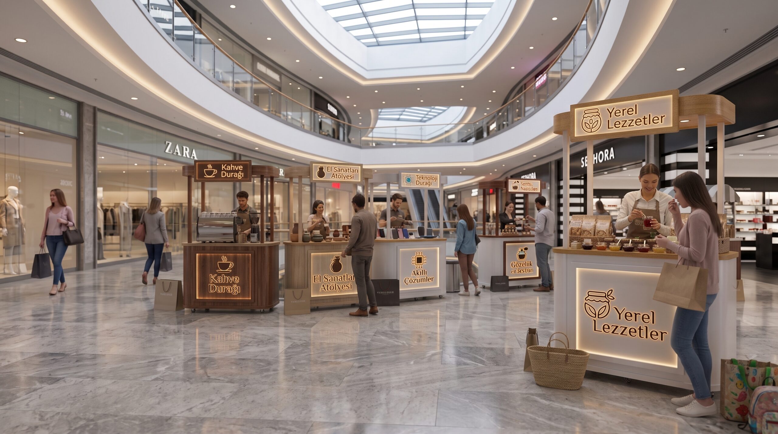 Enfawood satış standı ile AVM içinde marka deneyimi